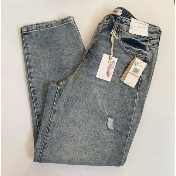 Jessica Simpson Womens Lived In Vintage Hi Rise Straight Jeans, Size 28 NWT $79 - Picture 2 of 12